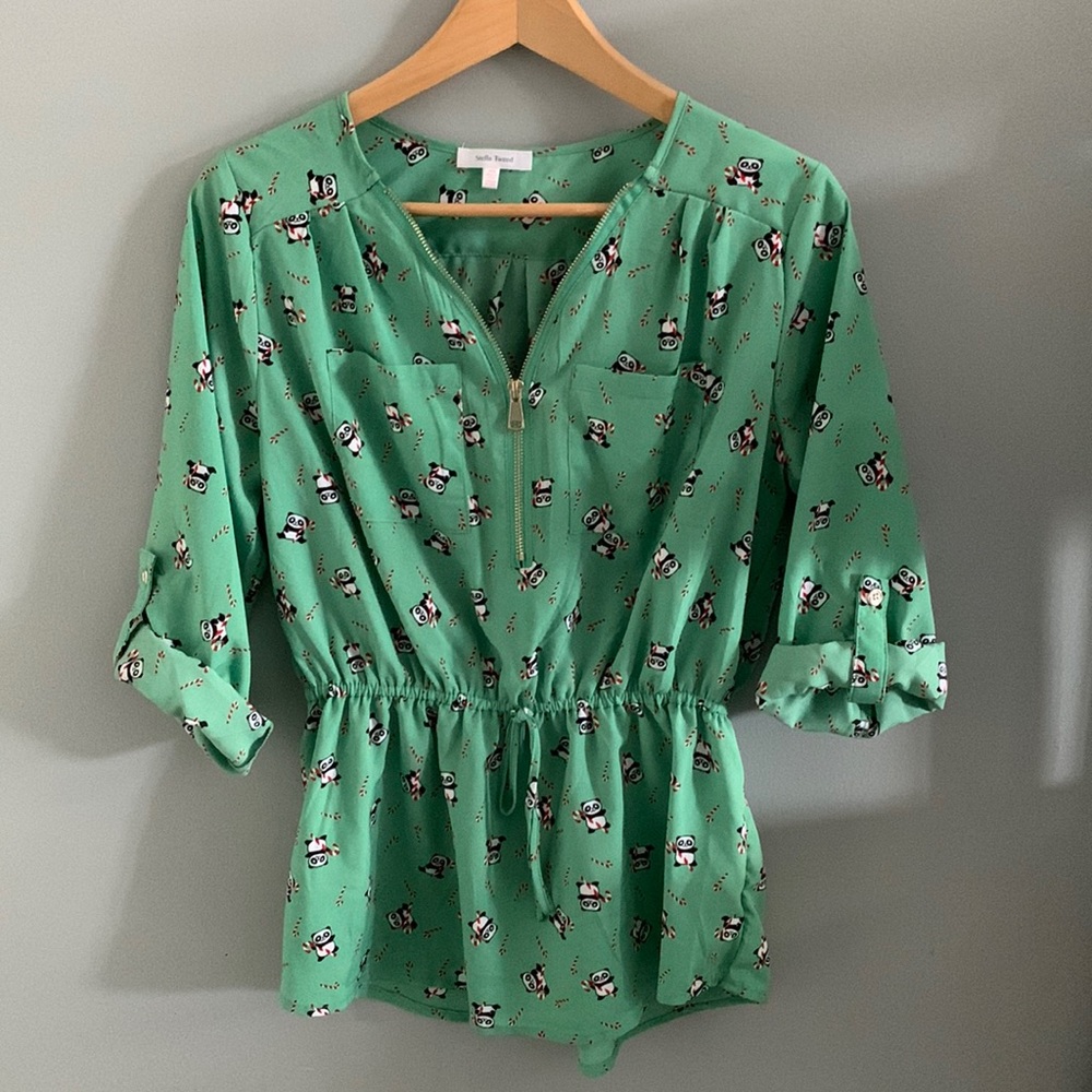 Candy Cane Panda Blouse